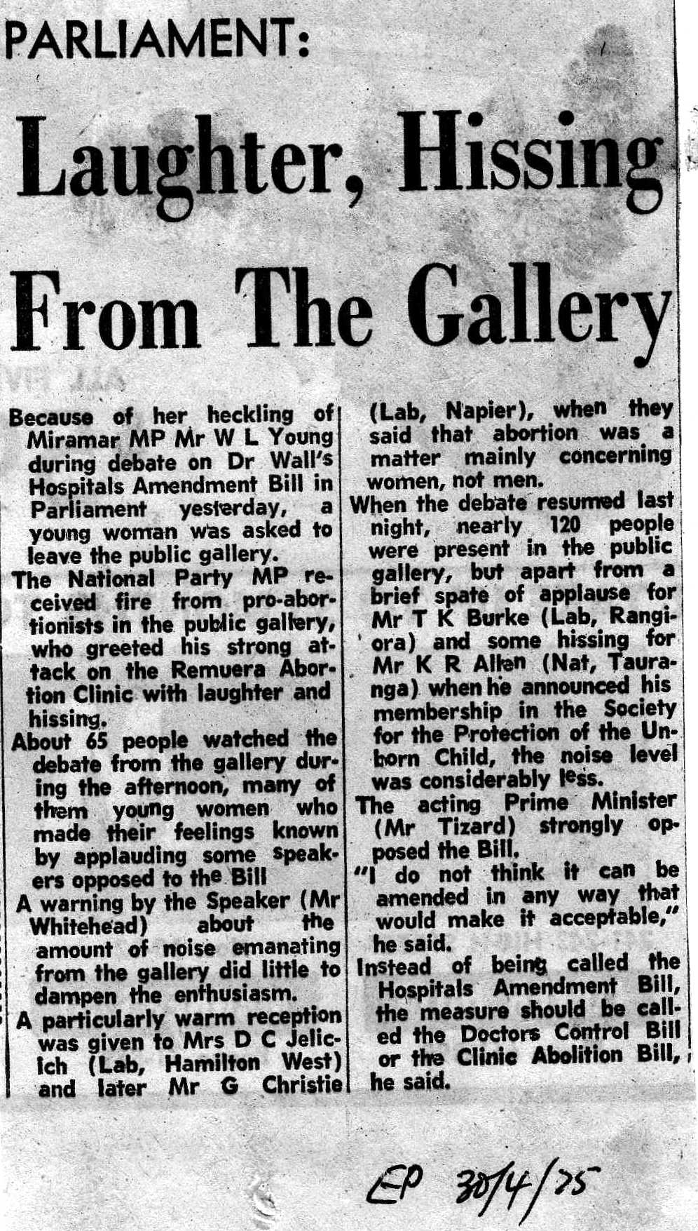 Wall Bill Evening Post 30 April 1975